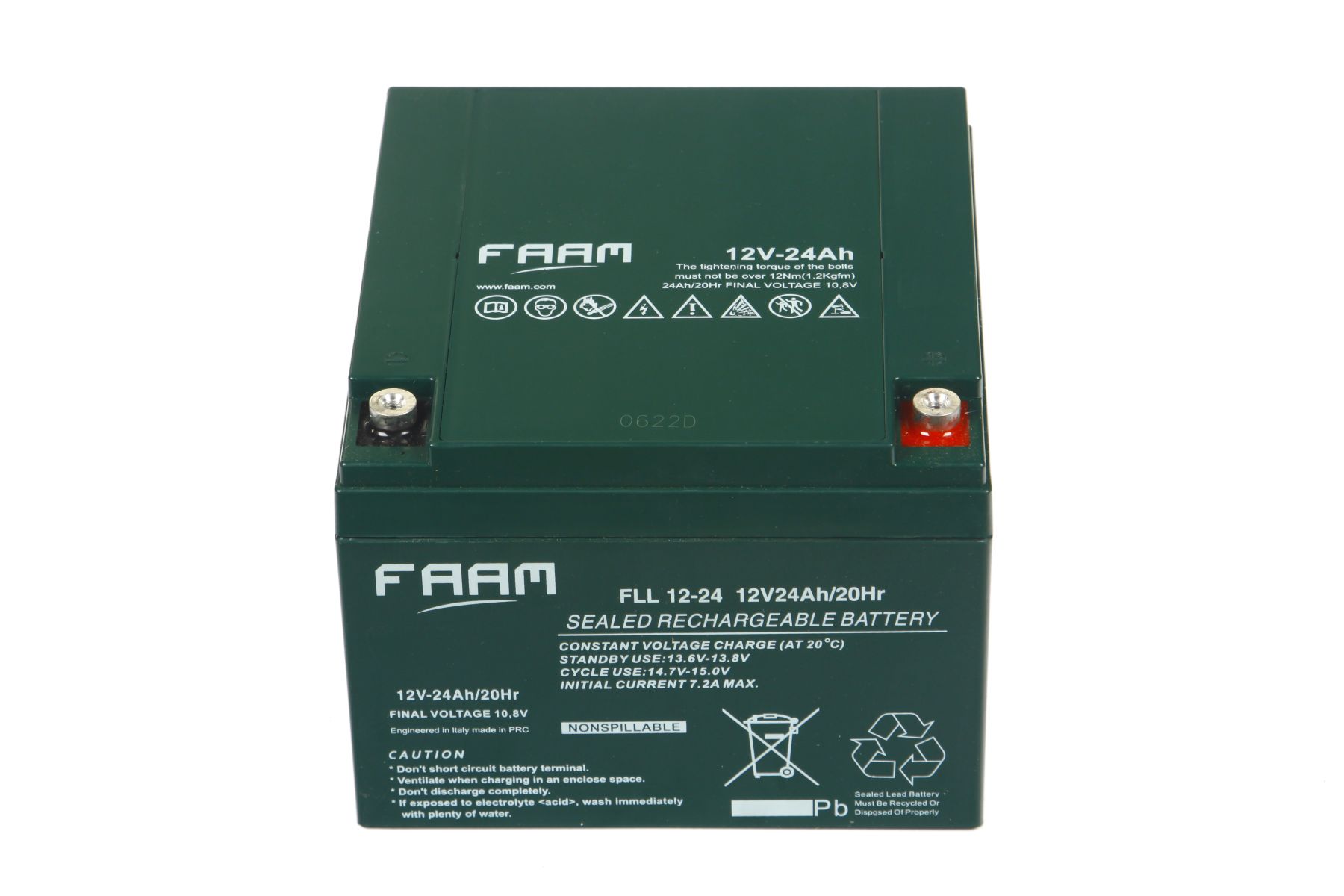 Акумулятор FAAM FLL12-24, 12В, 24А*год